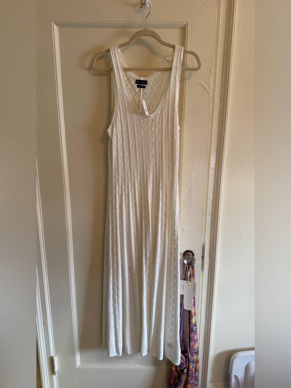 GAP Pointelle Maxi Knit Dress - white - size L - NWT - Picture 7 of 9